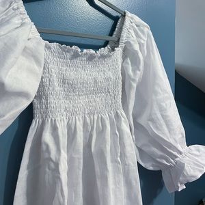 Sleeper Atlanta nap dress, white linen